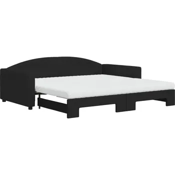 Pohovka Rozkládací pohovka 2v1 černá 223x212,5x75 cm