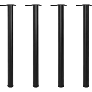 Psací stůl Sada 4 černých nastavitelných nohou pro stoly a psací stoly 60 x 870 mm