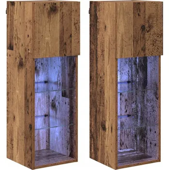 Televizní stolek Nástěnné TV skříně Nástěnný 2 pcs Staré dřevo 30,5 x 30 x 90 cm