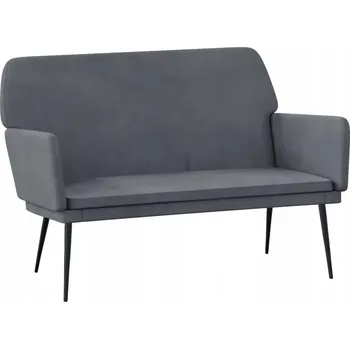 Zahradní lavice Čalouněná sametová lavička 108x79x79 Cm Tmavě šedá