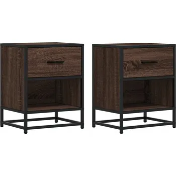 Noční stolek VidaXL Noční stolky 2 ks hnědý dub 40 x 31 x 50 cm kompozitní dřevo