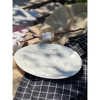 Talíř Oválný talíř 30/24,5 cm keramický na chuťovky Brown Loft