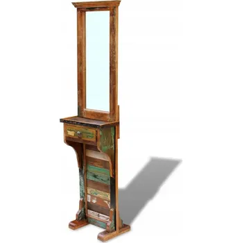 Zrcadlo Retro Stojací Zrcadlo z Recyklovaného Dřeva, 47x23x180 cm, Barevné