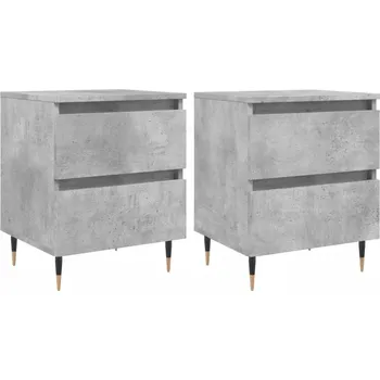 Noční stolek Noční stolky, 2 ks, šedá betonu, 40x35x50 cm