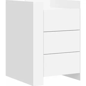 Noční stolek Bílý noční stolek se 3 zásuvkami, rozměry 45 x 50 x 65 cm