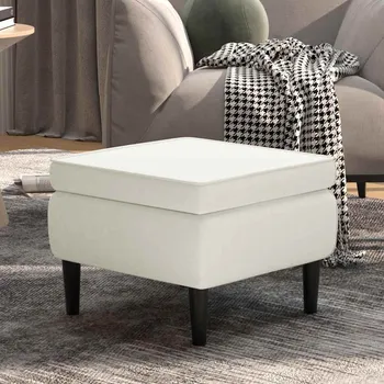 Stolička zahrada-XL Taburetka s dřevěnými nohami krémová sametová 329445