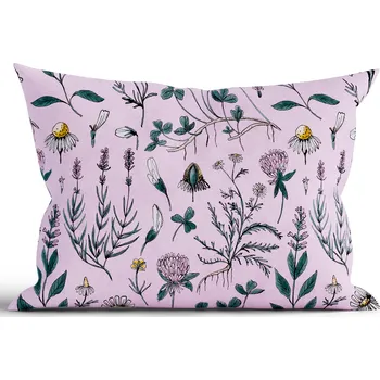 Povlak na polštářek Bavlněný povlak na polštář Renforcé 50 × 70 cm - Herbář starorůžový