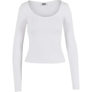 Urban Classics Dámské tričko s dlouhým rukávem a širokým výstřihem Barva: Bílá, Velikost: 5XL