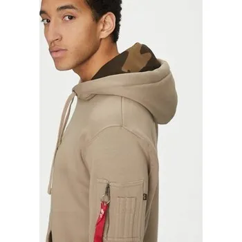 Pánská móda Mikina s kapucí Klokanka Alpha Industries Camo TPU Hoody - Béžová S