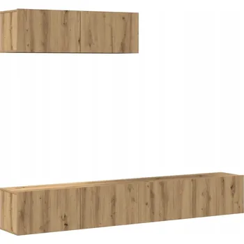 Televizní stolek 3dílná TV sestava skříněk, dub artisan, materiál na bázi dřeva