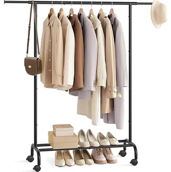 Věšák SONGMICS Věšák na oděvy, 126x40x157cm, černý Věšák na oblečení