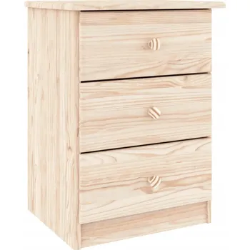 Noční stolek Noční stolek ALTA z masivního borovicového dřeva, 3 zásuvky, 41x35x55,5 cm