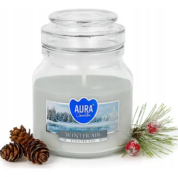 Svíčka Vánoční vonná svíčka Zimní Vzduch ve skle S VÍČKEM