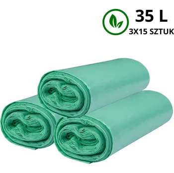 Pytle na odpadky Pytle na odpadky 35l LDPE černé 15 ks/role SILNÉ se stahovací páskou