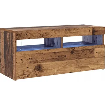 Televizní stolek TV stolek LED RGB 90x35x40 cm – staré dřevo