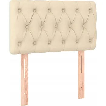 Čelo postele krémové, látka, 80 x 7 x 78/88 cm