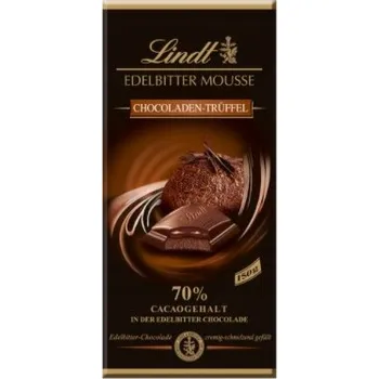Čokoláda Hořká čokoláda Lindt plněná 70% kakaa 150 g