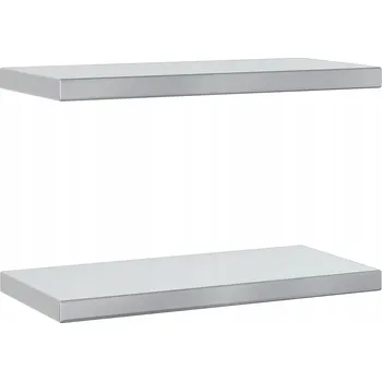 police Stříbrná nástěnná police 50 x 23,5 x 3 cm z nerezové oceli