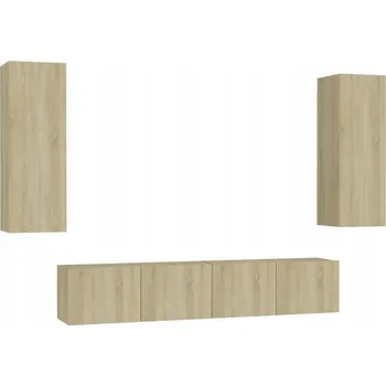 Televizní stolek Sestava 4 TV skříněk, dub sonoma, dřevěný materiál