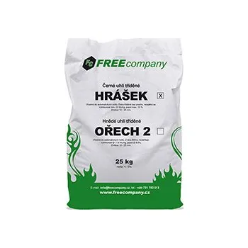 Tuhé palivo FREE COMPANY, s.r.o. Tříděné pytlované černé uhlí pro automatické kotle, hrášek 800 kg