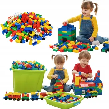 ostatní stavebnice STAVEBNICE 500 dílků + KONTEJNER NA KOLEČKÁCH + STROMY + ZNAČKY