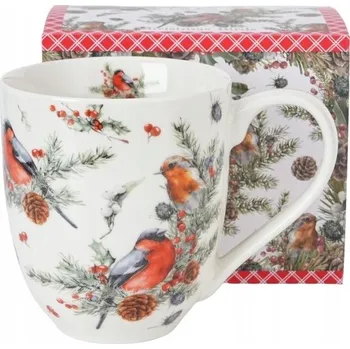 Hrnček Duo Christmas Birds porcelán 1000 ml