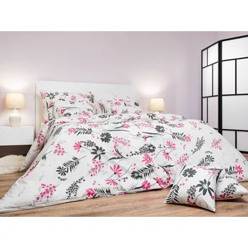 Povlečení Povlečení bavlna Agáta růžová na bílém 140x200, 70x90 cm