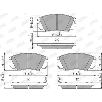 Brzdová destička Sada brzdových destiček, kotoučová brzda JURID 573269J