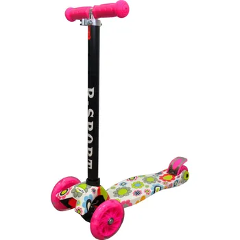 Koloběžka R-Sport Dětská tříkolová koloběžka H2 Růžová s LED kolečky