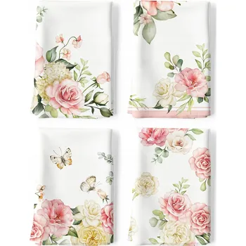 Utěrka ARQUIEL Kuchyňské Utěrky Bavlna 4 Kusy Tropický Vzor