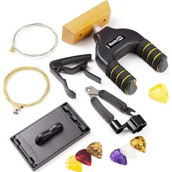 Příslušenství ke stanu Univerzální kytarové příslušenství Rockjam Super Kit s nástěnným držákem na kytaru, strunami pro