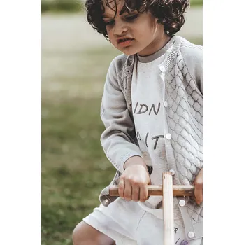 Dívčí svetr Dětský bavlněný kardigan That's mine Paco 070221 šedá 09X, vel. 80