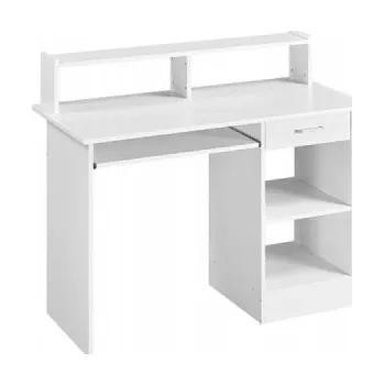 Jednací stůl Kancelářský stůl 614325, s výsuvnou deskou, bílý, 50 x 106 x 94 cm - A YAHEETECH