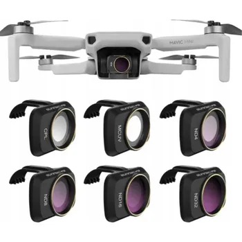 Dron Sada 6 Šedých Filtrů ND 4/8/16/32 + CPL + MCUV pro DJI MAVIC MINI / 2 / SE