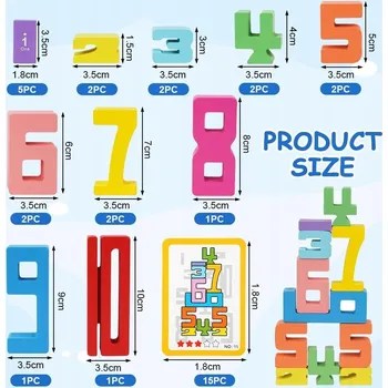 Dřevěná hračka DŘEVĚNÉ STAVEBNICE ČÍSLICE SKLÁDAČKA MONTESSORI HRAČKA PRO DĚTI DÁREK