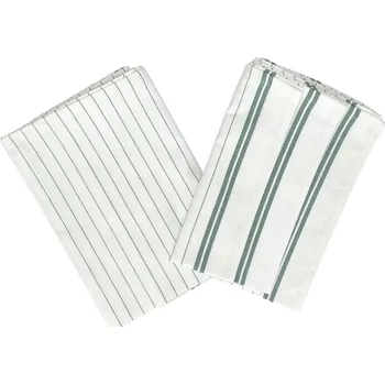 Utěrka bavlna 50x56 cm Zelené pruhy 3 ks