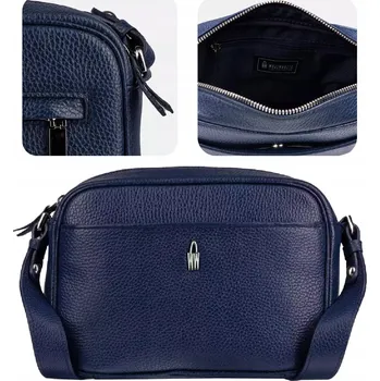 Kabelka Wojewodzic kabelka přes rameno z pravé kůže modrá