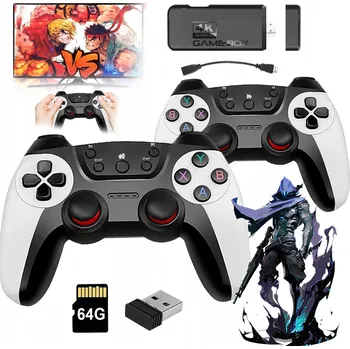 Herní zařízení Retro herní konzole s 20000 hrami, 2 bezdrátovými ovladači a 64GB kartou