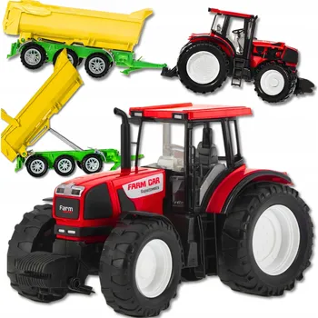 autíčko TRAKTOR S PŘÍVĚSEM HRAČKA PRO DĚTI ZEMĚDĚLSKÝ TRAKTOR S POHONEM VELKÝ 55CM