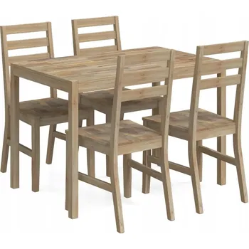 Jídelní set Jídelní Set z Masivního Akáciového Dřeva - Hnědý, 110x70x75 cm