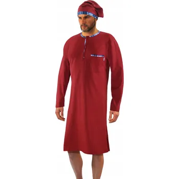 Dámská noční košile Noční pánská dlouhá s županem 3113 Bordo M