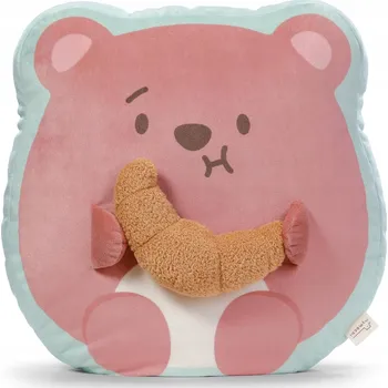 plyšák NICI PLYŠOVÝ MAZLÍČEK PŘÍTULNÍČEK/POLŠTÁŘ MEDVÍDEK NOMO S CROISSANTEM 35X33X12 CM