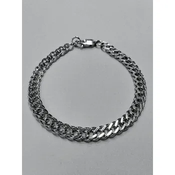 Náramek Pánský stříbrný náramek - silné rombo