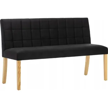 Zahradní lavice Klasická lavice ze sametu s prošíváním, černá, 140x56x86 cm