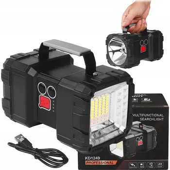 LED AKUMULÁTOROVÁ SVÍTILNA REFLEKTOR OBOUSTRANNÁ POWERBANK TAKTICKÁ 7 REŽIMŮ