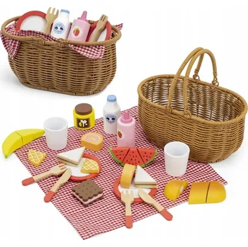 Dřevěná hračka Viga 44676 Pikniková sada s košíkem