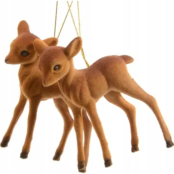 Vánoční dekorace Ozdoba na vánoční stromeček Sob Srna hnědá na stromeček 8cm 2ks