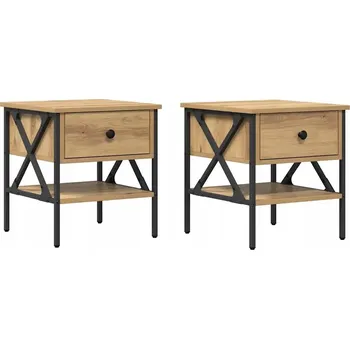 Noční stolek Noční stolek dub artisan 40 x 42 x 45 cm se zásuvkou a poličkou