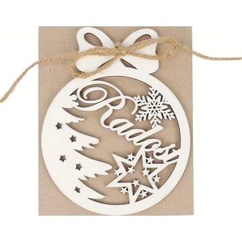 Vánoční dekorace Kúzlo dreva Vánoční dekorace Radost 7 cm