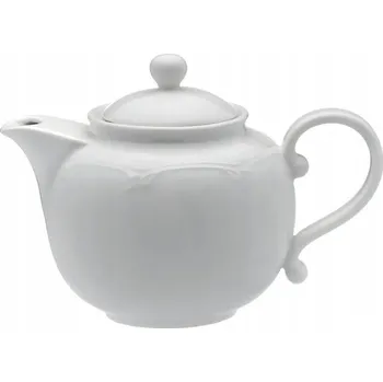 Konvice na čaj Porcelánová Konvice Čajník 950 ml + sítko bílá zdobená na čaj kávu